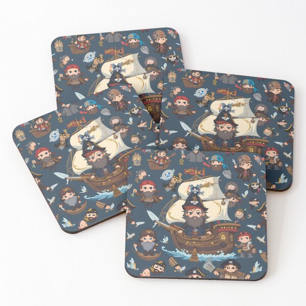 Item preview, Pirates Skull Symphony Whimsical Art Patterns Fantasy Adventure designed and sold by ART ATTACK ZONE.