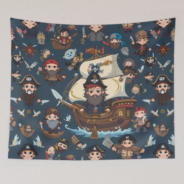 Item preview, Pirates Skull Symphony Whimsical Art Patterns Fantasy Adventure designed and sold by ART ATTACK ZONE.