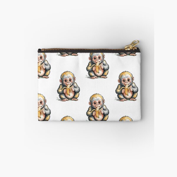 Item preview, Cute Monkey eating Banana watercolour designed and sold by FabUniverse.
