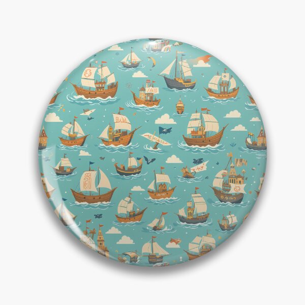 Item preview, Boat Sea Ocean Whimsical Art Patterns Fantasy Adventure designed and sold by ART ATTACK ZONE.