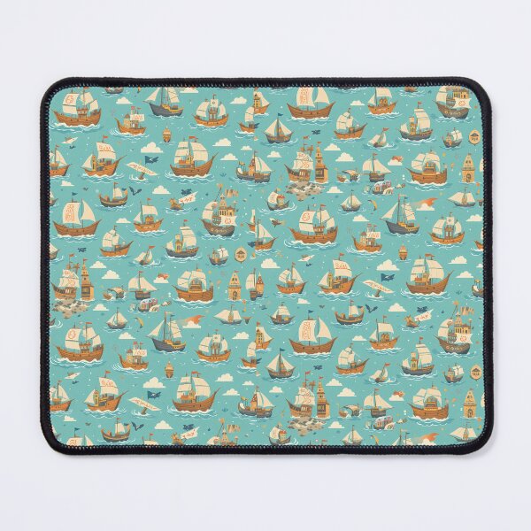 Item preview, Boat Sea Ocean Whimsical Art Patterns Fantasy Adventure designed and sold by ART ATTACK ZONE.