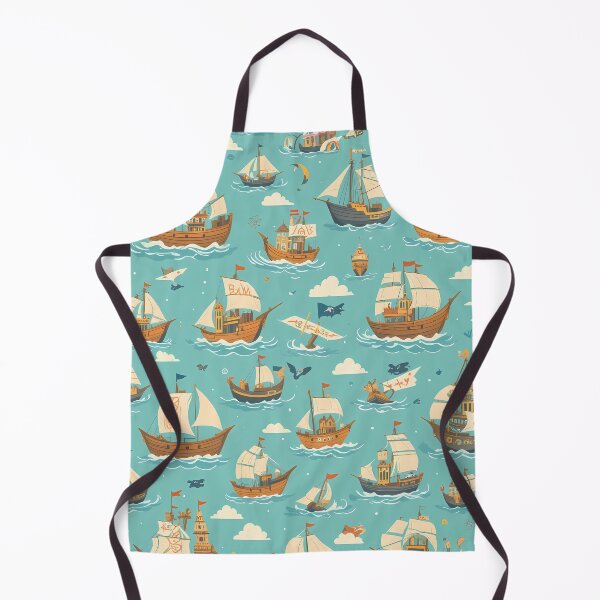 Item preview, Boat Sea Ocean Whimsical Art Patterns Fantasy Adventure designed and sold by ART ATTACK ZONE.