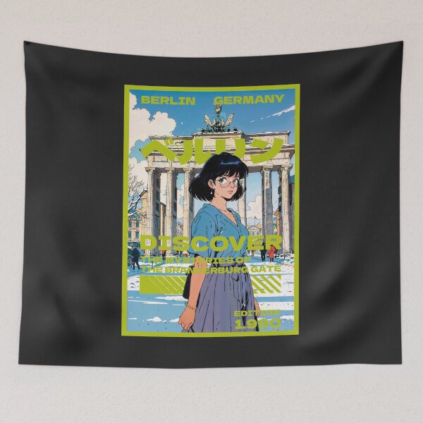 Item preview, Retro 90s anime girl cover, vintage travel, Berlin, Germany designed and sold by StellarBees.
