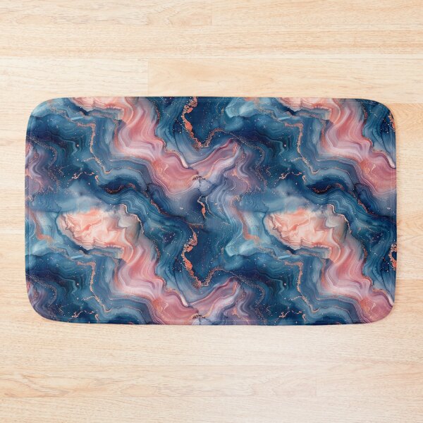 Item preview, Abstract Navy and Rose Gold Marble Swirl designed and sold by NTGUILTY.