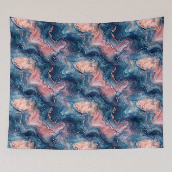 Item preview, Abstract Navy and Rose Gold Marble Swirl designed and sold by NTGUILTY.