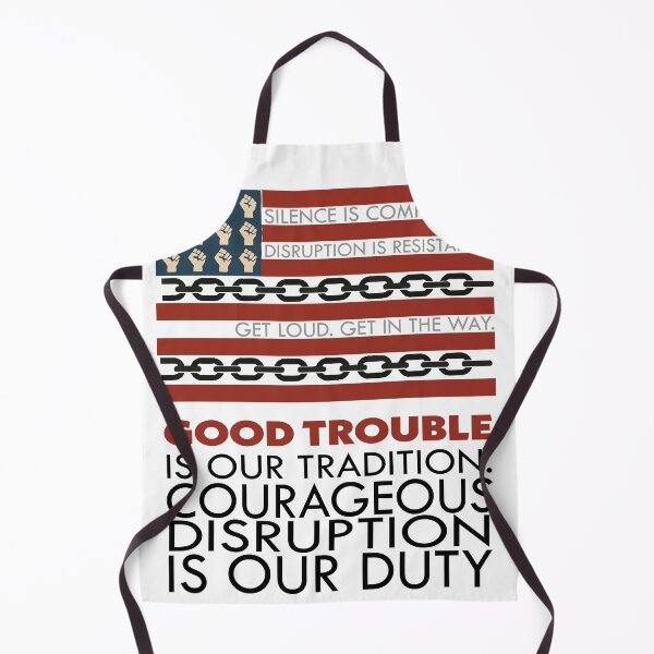 Item preview, Good Trouble protest flag | fists, chains, and resistance designed and sold by EMWorks-Ink.