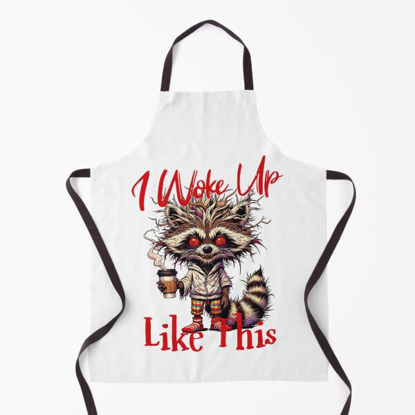 Item preview, I Woke Up Like This, Funny Raccoon Coffee Addict Art designed and sold by Bliss Find And Design.