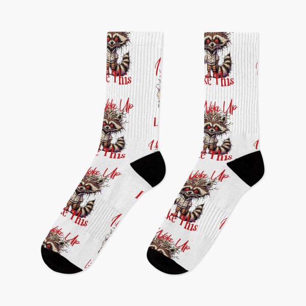 Item preview, I Woke Up Like This, Funny Raccoon Coffee Addict Art designed and sold by Bliss Find And Design.