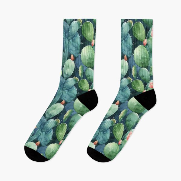 Item preview, Watercolor Green Cactus with Pink Flowers designed and sold by NTGUILTY.
