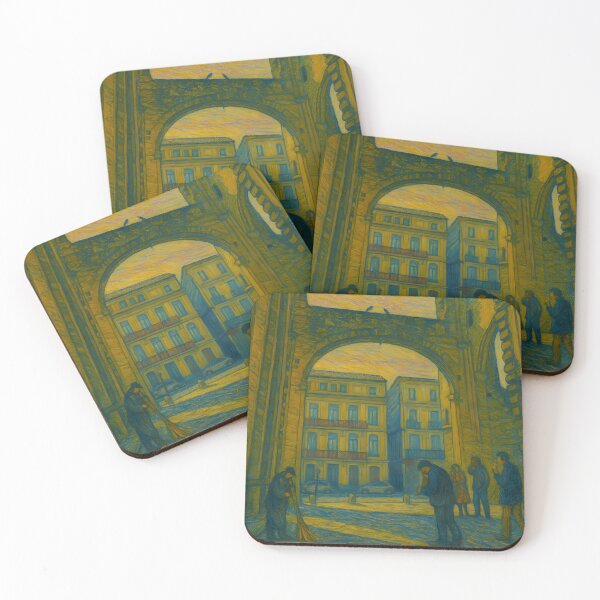 Item preview, Morning Light in Narbonne Archway – Van Gogh Style Cityscape designed and sold by Tinylegends.