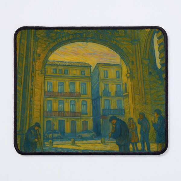 Item preview, Morning Light in Narbonne Archway – Van Gogh Style Cityscape designed and sold by Tinylegends.