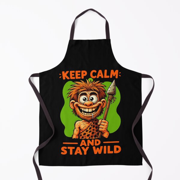 Item preview, Keep Calm and Stay Wild - Crazy Cartoon Caveman designed and sold by Adelberton.
