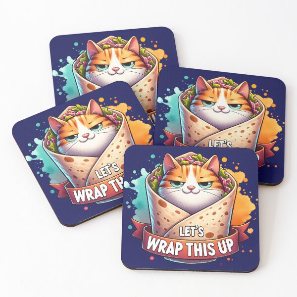 Item preview, Let’s Wrap This Up, Funny Burrito Cat Pun designed and sold by Bliss Find And Design.