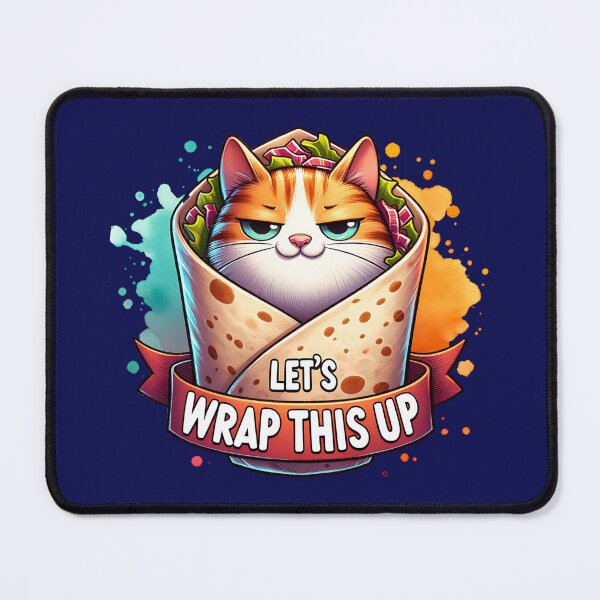 Item preview, Let’s Wrap This Up, Funny Burrito Cat Pun designed and sold by Bliss Find And Design.