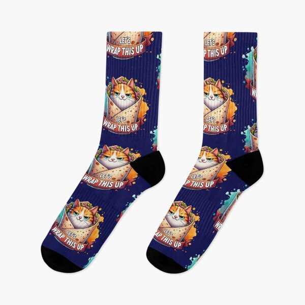 Item preview, Let’s Wrap This Up, Funny Burrito Cat Pun designed and sold by Bliss Find And Design.