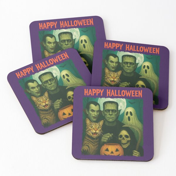Item preview, Cat Frankenstein Ghost Grim Reaper Funny Halloween Trick Treat Selfie designed and sold by d247.