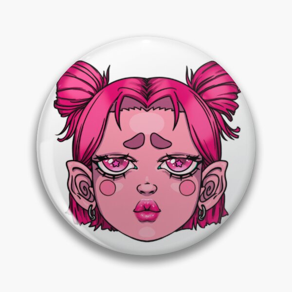 Item preview, Pouting Lips Girl Demon Head Pink designed and sold by Ctoolooshka.