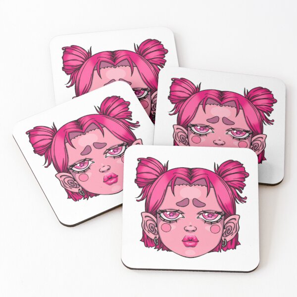 Item preview, Pouting Lips Girl Demon Head Pink designed and sold by Ctoolooshka.
