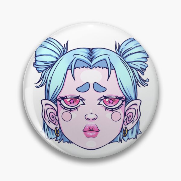 Item preview, Pouting Lips Girl Demon Head Blue designed and sold by Ctoolooshka.