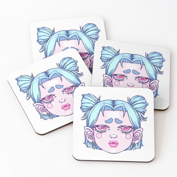 Item preview, Pouting Lips Girl Demon Head Blue designed and sold by Ctoolooshka.