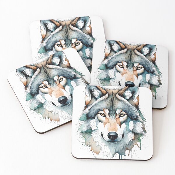 Item preview, Wild Focus – Abstract Wolf Portrait in Pencil & Watercolor designed and sold by Ink-Your-Soul.