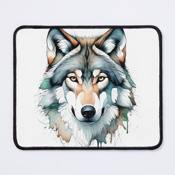 Item preview, Wild Focus – Abstract Wolf Portrait in Pencil & Watercolor designed and sold by Ink-Your-Soul.