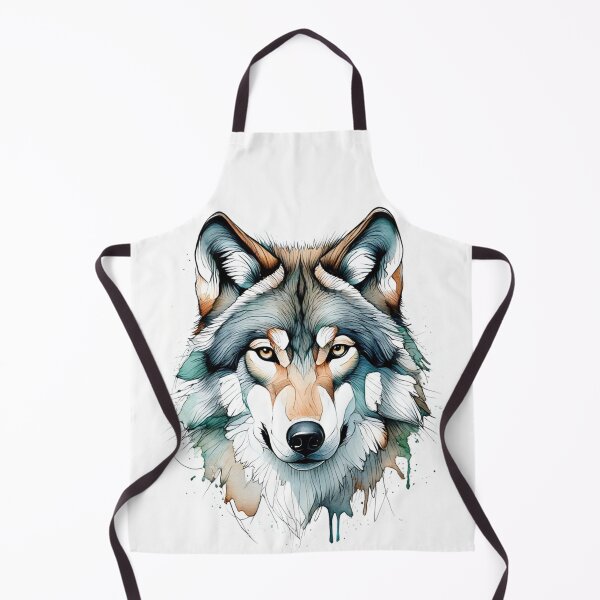 Item preview, Wild Focus – Abstract Wolf Portrait in Pencil & Watercolor designed and sold by Ink-Your-Soul.