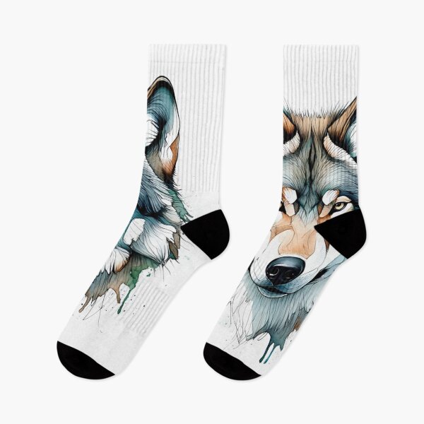 Item preview, Wild Focus – Abstract Wolf Portrait in Pencil & Watercolor designed and sold by Ink-Your-Soul.