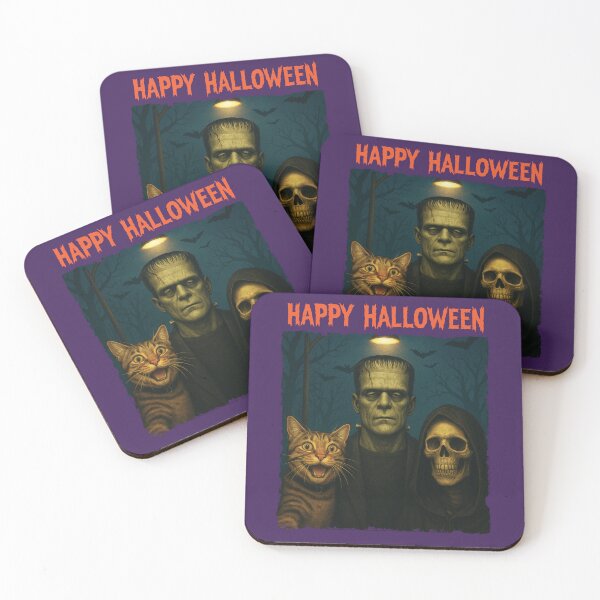 Item preview, Cat Frankenstein Grim Reaper Funny Halloween Trick Treat Selfie designed and sold by d247.