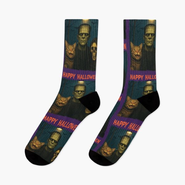 Item preview, Cat Frankenstein Grim Reaper Funny Halloween Trick Treat Selfie designed and sold by d247.