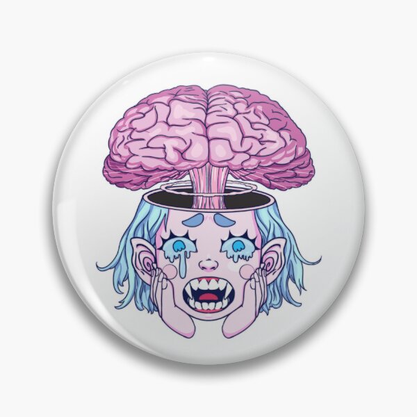 Item preview, Blowing Mind Girl Demon Head Blue designed and sold by Ctoolooshka.