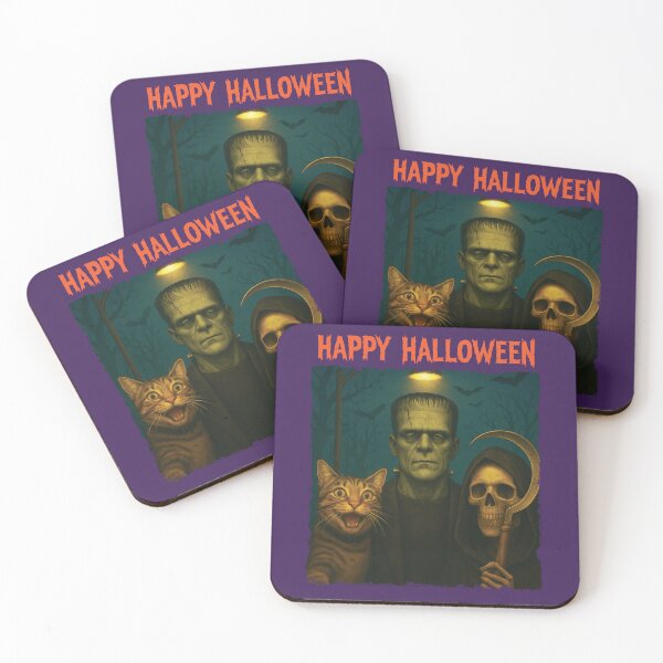 Item preview, Cat Frankenstein Grim Reaper Funny Halloween Trick Treat Selfie designed and sold by d247.