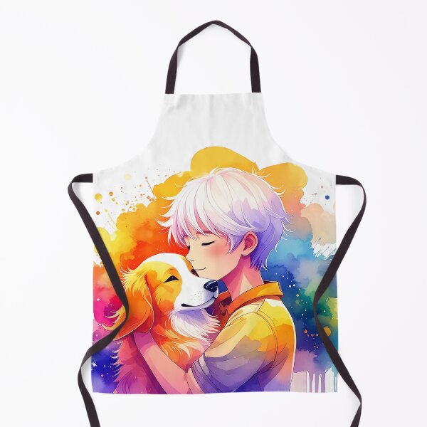 Item preview, AI Generated Art Anime Boy with Dog Rainbow designed and sold by Phloxy-Fables.