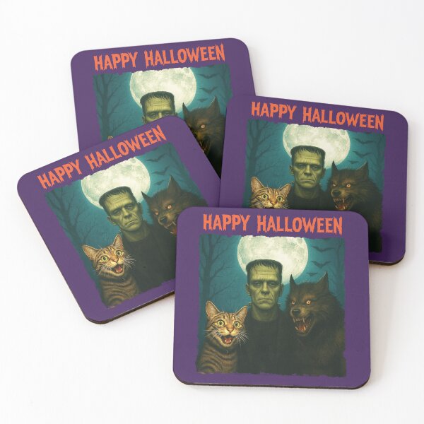 Item preview, Cat Frankenstein Werewolf Funny Halloween Trick Treat Selfie designed and sold by d247.