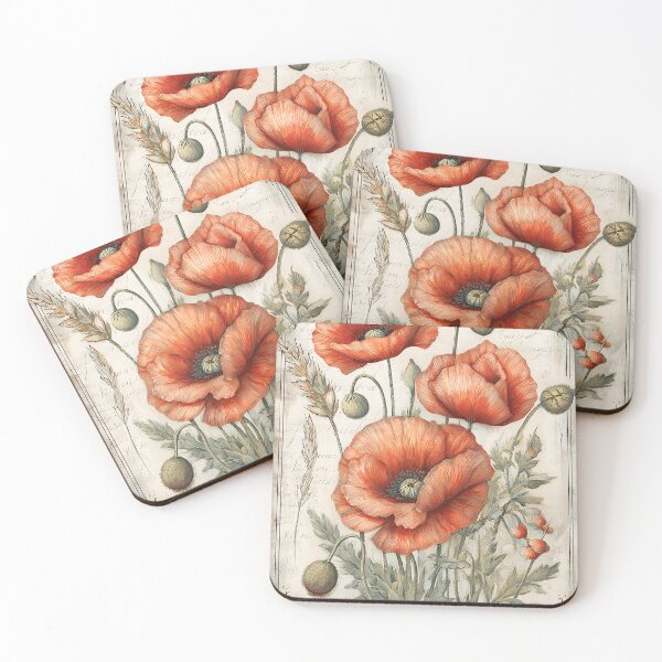 Item preview, Vintage Red Poppies Seed Packet designed and sold by Boddicca.