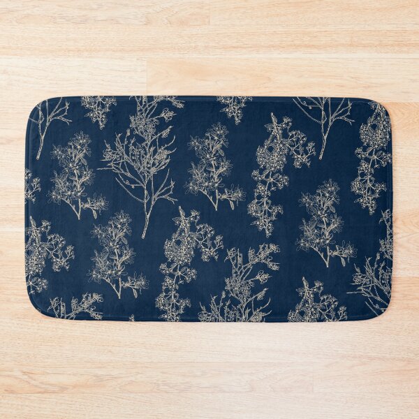 Item preview, Botanical Cottage Floral Pattern in Navy Blue and Beige designed and sold by kierkegaard.