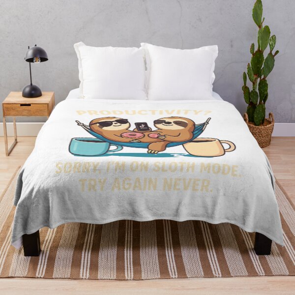 Item preview, Sloths on Hammock Saying No to Productivity designed and sold by HappyPrintLab.