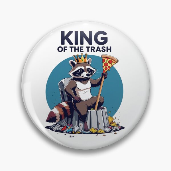 Item preview, Trash King Raccoon with Pizza Throne designed and sold by HappyPrintLab.