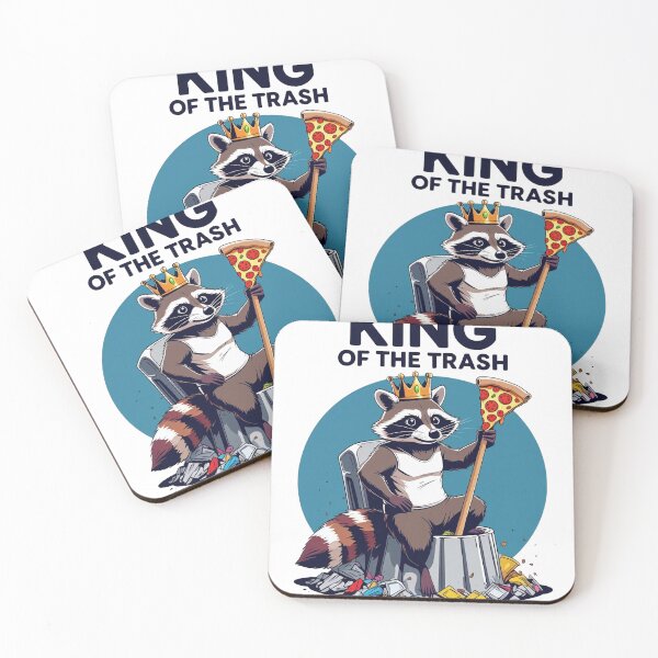 Item preview, Trash King Raccoon with Pizza Throne designed and sold by HappyPrintLab.