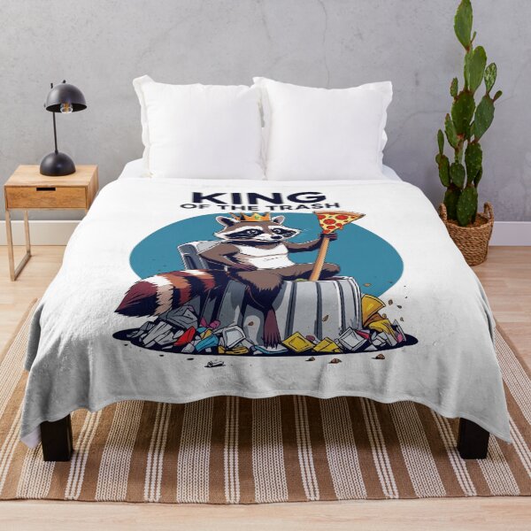 Item preview, Trash King Raccoon with Pizza Throne designed and sold by HappyPrintLab.