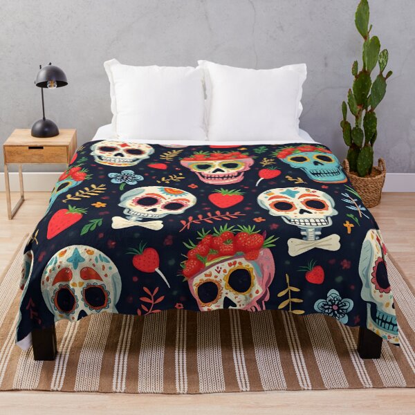 Item preview, Strawberry Skulls – Spooky Summerween Pattern designed and sold by WhimsicalThredz.