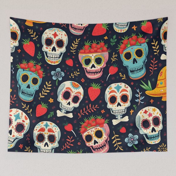 Item preview, Strawberry Skulls – Spooky Summerween Pattern designed and sold by WhimsicalThredz.