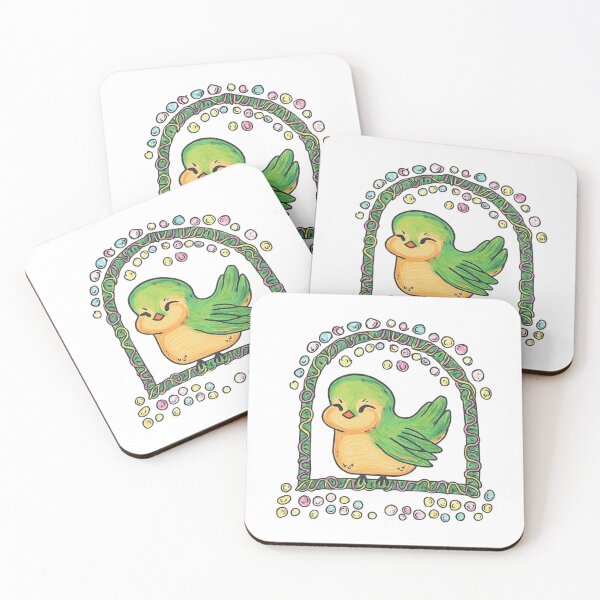 Item preview, Joyful Bird in Garden Arch Frame - Colorful Cute Bird designed and sold by CanSparkleArt.