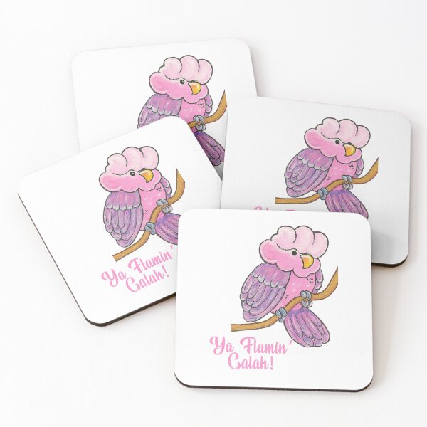 Item preview, Ya Flamin' Galah – Cute Aussie Bird Art in Pink and Purple designed and sold by CanSparkleArt.