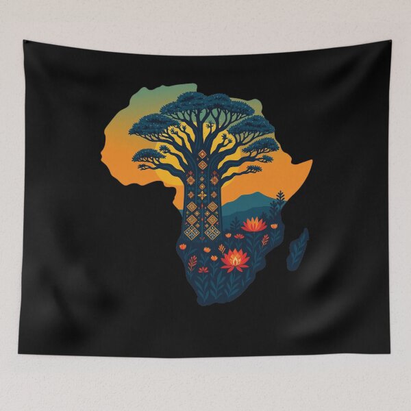 Item preview, Rooted in Africa Baobab Tree Tribal African Continent Art designed and sold by d247.