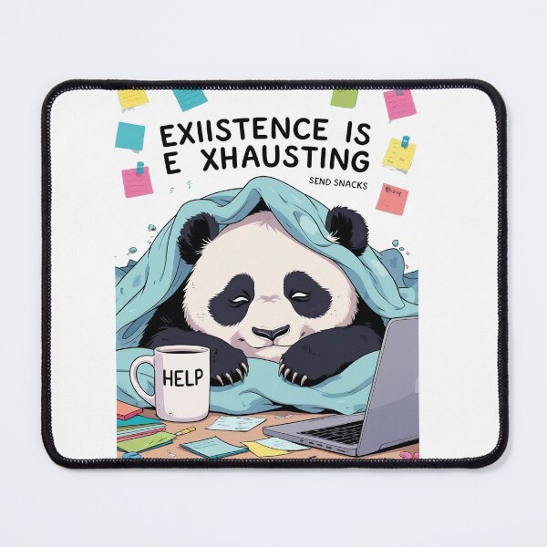 Item preview, Exhausted Panda Wrapped in Blanket Humor designed and sold by HappyPrintLab.