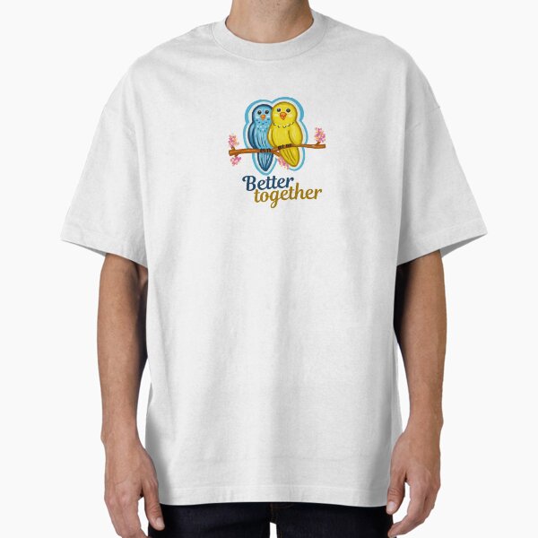 Item preview, Better Together – Cute Budgie Couple Illustration designed and sold by CanSparkleArt.