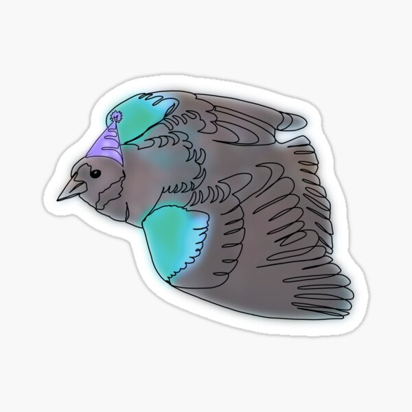 Item preview, Blackbird Celebration – purple Party Hat Bird Illustration designed and sold by Ashley’sAnimals .