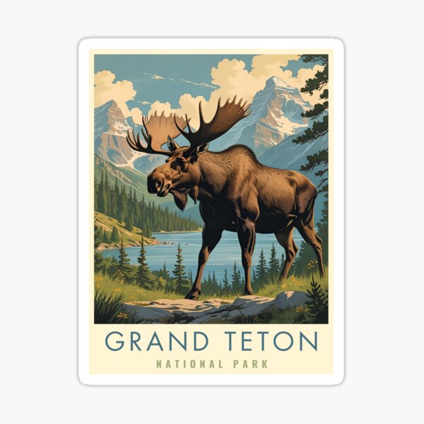 Item preview, Vintage Grand Teton National Park designed and sold by The Wandering Bookworm.