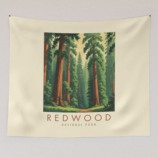 Item preview, Vintage Redwood National Park designed and sold by The Wandering Bookworm.